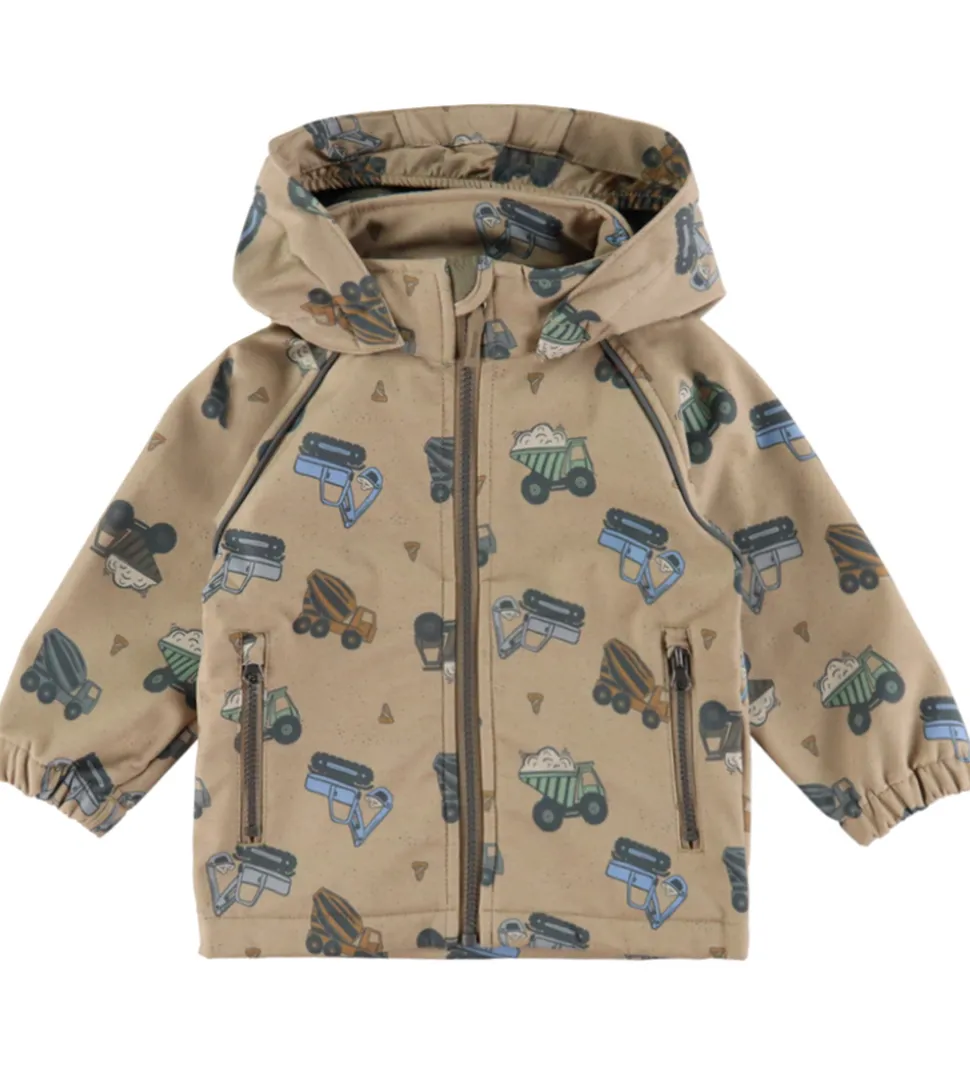 Name It Softshelljakke m. Fleece - NmmAlfa08 - Silver Mink/Truck