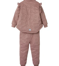 Name It Termotøj m. Fleece - NmfMoon - Woodrose m. Glitter