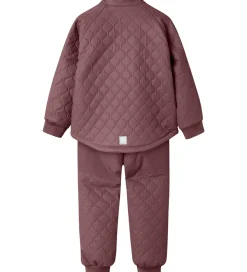 Name It Termotøj m. Fleece - PU - NmfMud - Rose Brown