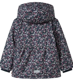 Name It Vinterjakke - NmfSnow05 - Dark Sapphire m. Blomster