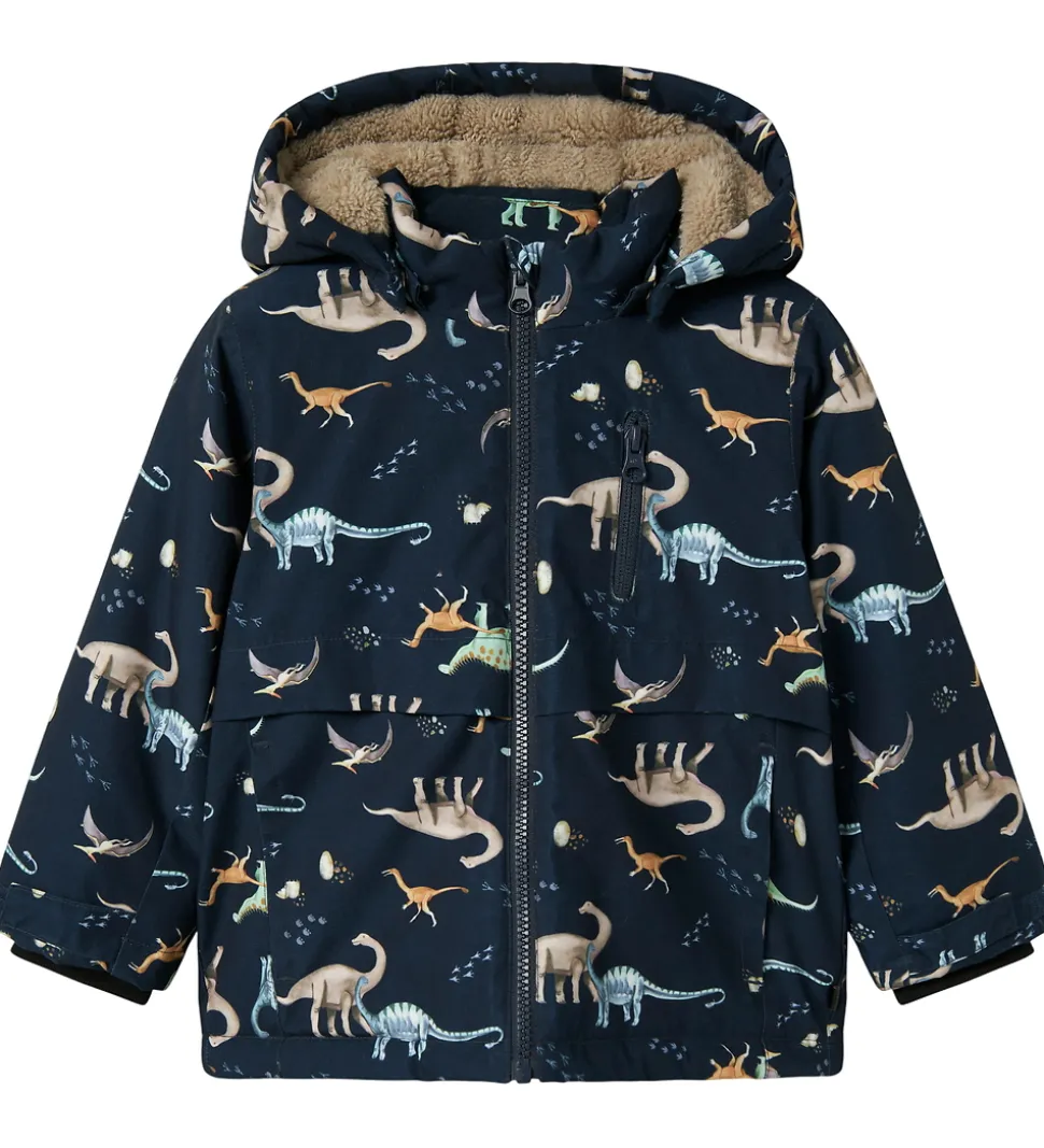 Name It Vinterjakke - NmmSnow05 - Dark Sapphire m. Dinoer