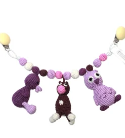 NatureZoo Barnevognskæde - Ugle/Ko/And - Lilla/Lavendel