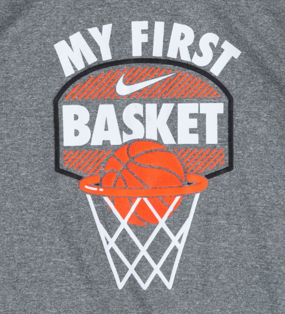 Nike Shortssæt - T-shirt/Shorts - My First Basket - Sort/Grå