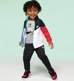 Nike Træningssæt - Cardigan/Bukser - Blocked - Sort/Multifarvet