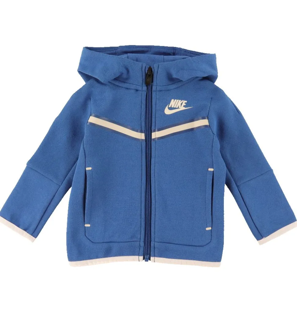 Nike Træningssæt - Cardigan/Bukser - Blocked - Marina Blue