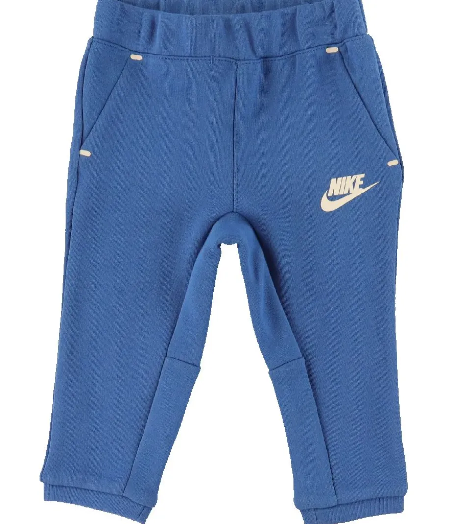 Nike Træningssæt - Cardigan/Bukser - Blocked - Marina Blue