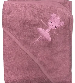 Nørgaard Madsens Babyhåndklæde - 75x75 cm - Dusty Red m. Balleri