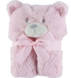 Nørgaard Madsens Plaid m. Bamsehoved - 75x95 cm - Rosa