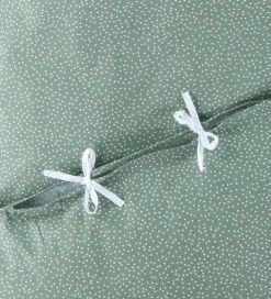 Nørgaard Madsens Sengetøj - Voksen - Dusty Green m. Prikker