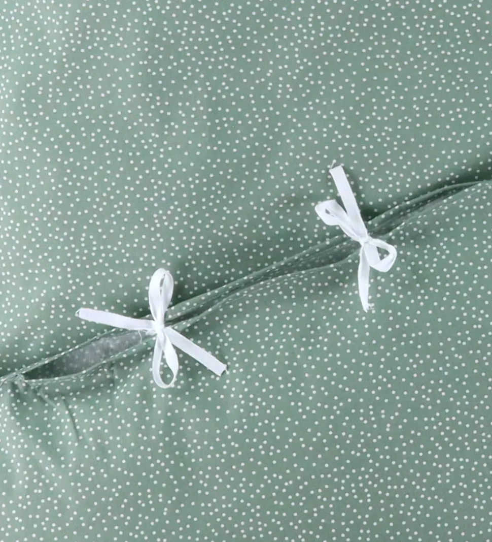 Nørgaard Madsens Sengetøj - Voksen - Dusty Green m. Prikker