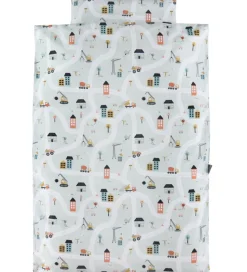 Nørgaard Madsens Sengetøj - Junior - Grå m. Veje/Arbejdsmaskiner