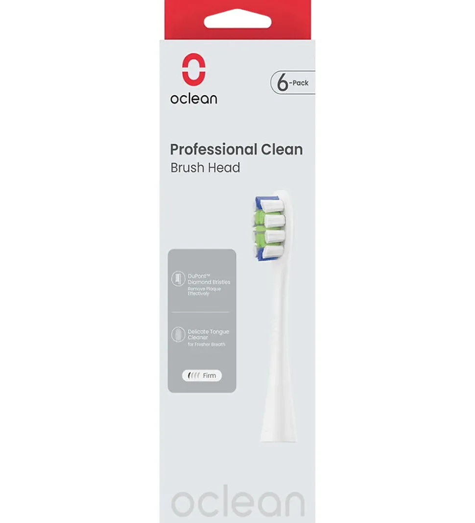 OCLEAN Tandbørste-hoveder - Professional Clean - 6-pak - Hvid