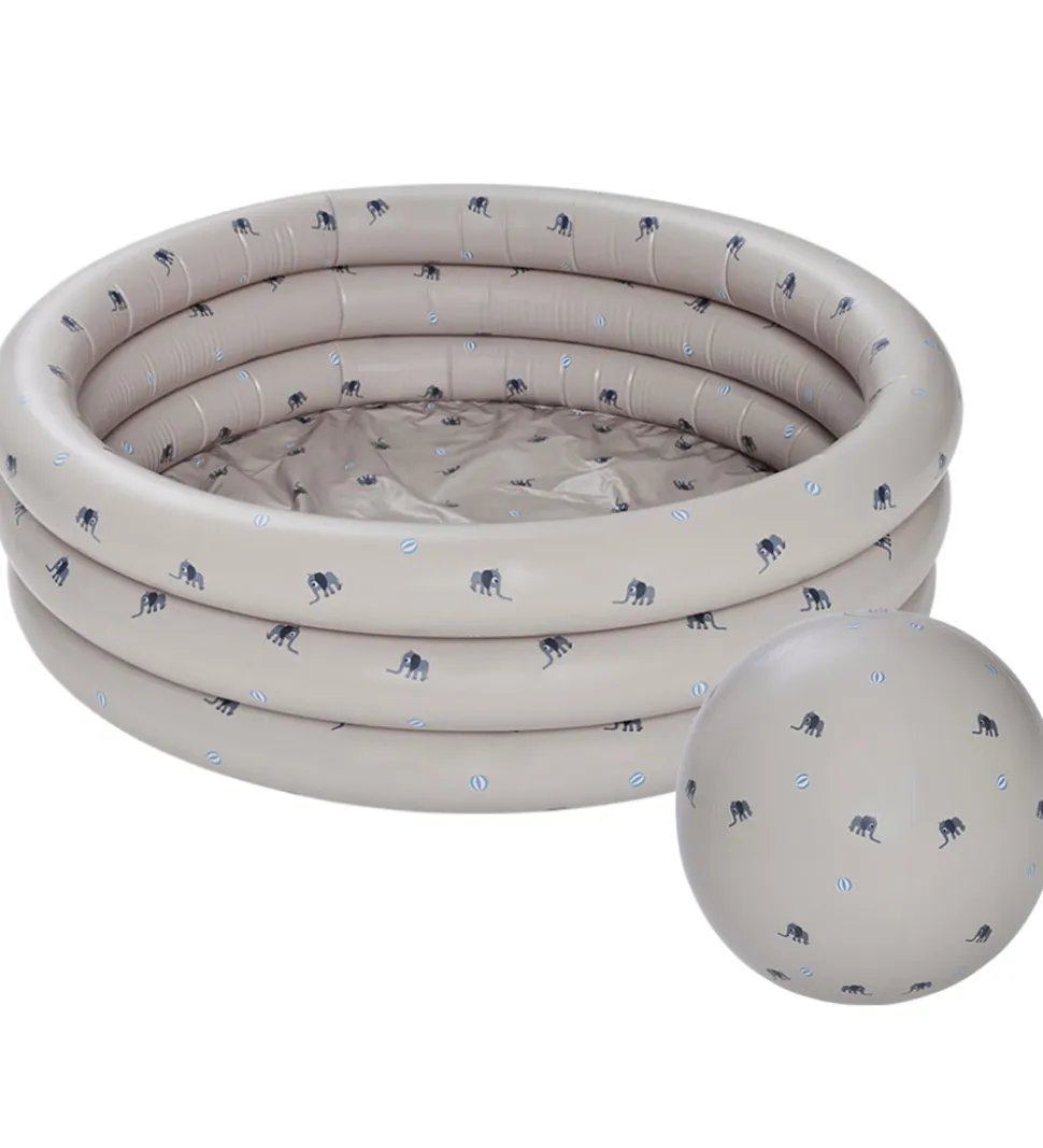 OYOY Badebassin m. Badebold - 85x26 cm - Clay/Elephant