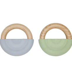 OYOY Bidering - Rainbow Teether - 2-pak - Dusty Blue/Green