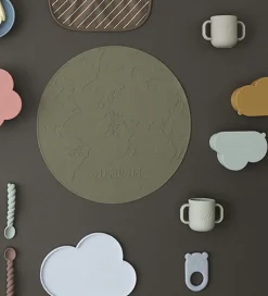 OYOY Dækkeserviet - Silikone - The World - Olive