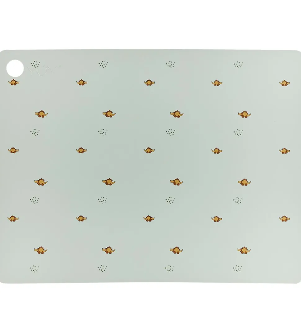 OYOY Dækserviet - Silikone - Billy Dino - Pale Green