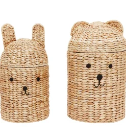 OYOY Opbevaringskurv - Bjørn & Kanin - 2 sæt - Nature