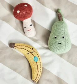 OYOY Rangle - Strik - Mushroom - Offwhite/Rød