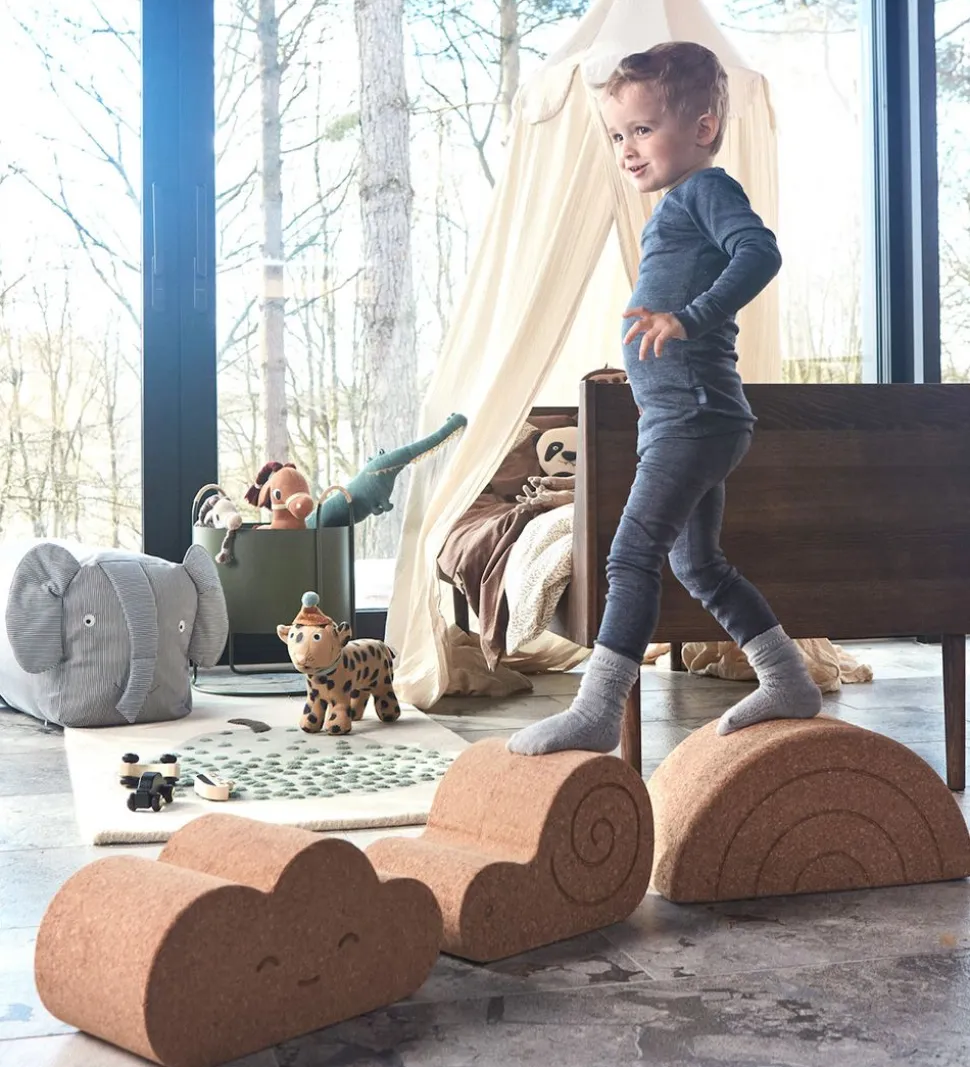 OYOY Skammel - Kork - 45x20x22 cm - Sally Snegl