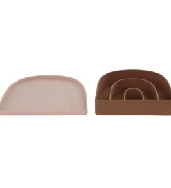 OYOY Tallerken & Skål - Silikone - Rainbow - Rose/Fudge