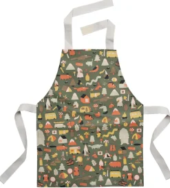 Petit Jour Paris Forklæde - Coated - Army Grøn m. Fantasi