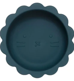 Petit Monkey Skål m. Sugekop - Silikone - Lion - Balsam Blue