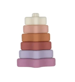 Petit Monkey Stabletårn Stjerner - Silikone - Lilla/Rosa Mix