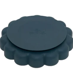 Petit Monkey Tallerken m. Sugekop - Silikone - Lion - Balsam Blu