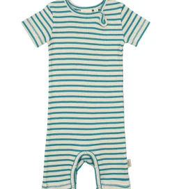 Petit Piao Sommerdragt - Rib - Modal - Turquise/Dark Off White