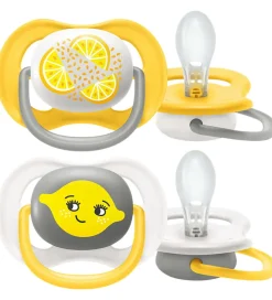 Philips Avent Sutter - 2-pak - Ultra Air - Hvid/Gul m. Print