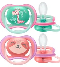 Philips Avent Sutter - 2-pak - Ultra Air - Rosa/Grøn m. Print