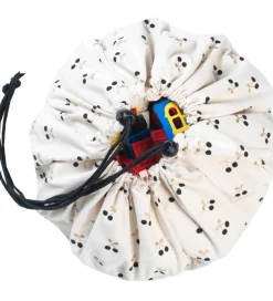 Play&Go Legetøjstæppe - Ø40 - Creme m. Kirsebær