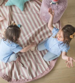 Play&Go Legetøjstæppe - Ø140 - Stripes New Pink