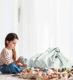 Play&Go Legetøjstæppe - Ø140 cm - Geo Green