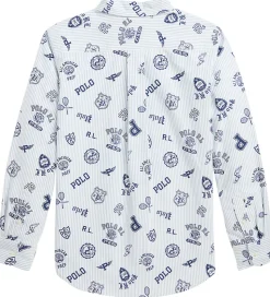 Polo Ralph Lauren Skjorte - Hvid/Lyseblåstribet m. Navy