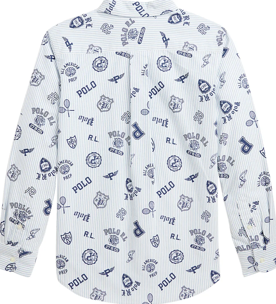 Polo Ralph Lauren Skjorte - Hvid/Lyseblåstribet m. Navy