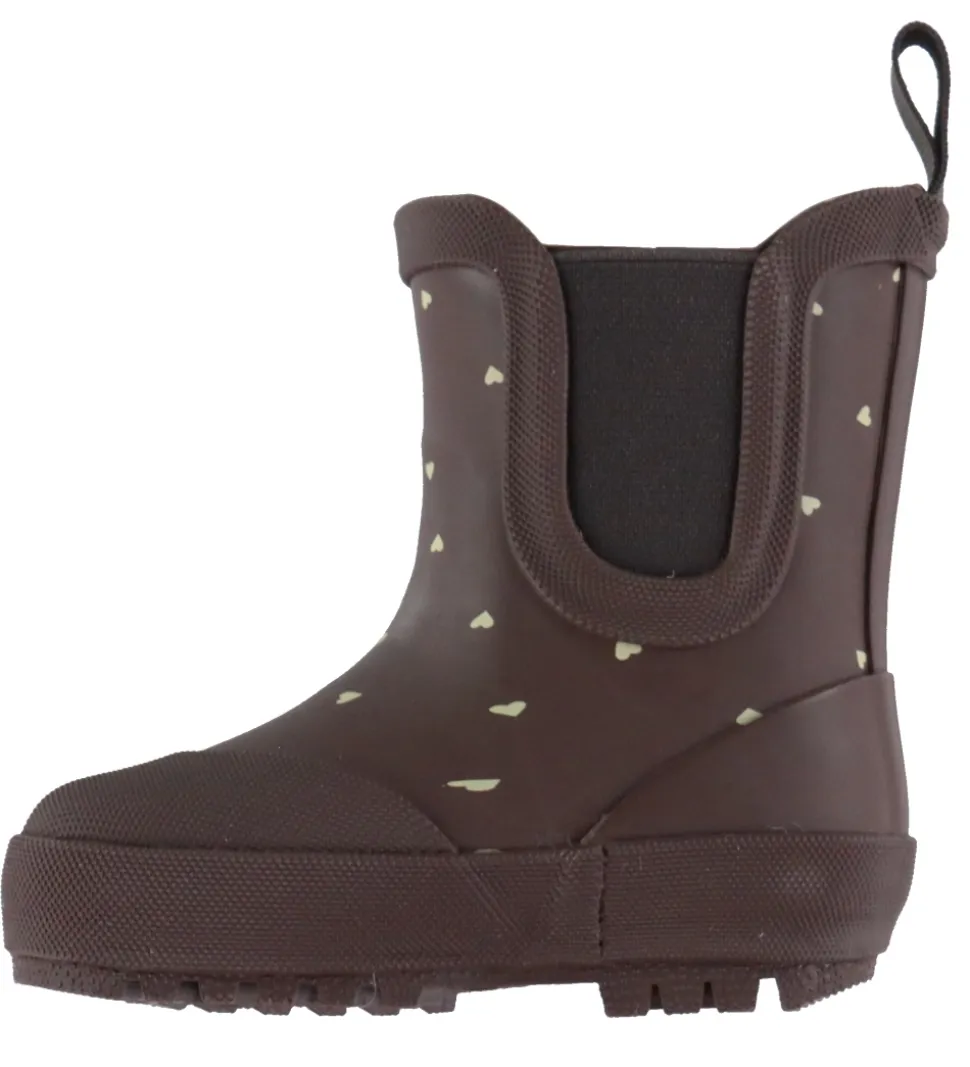 Pom Pom Gummistøvler m. For - Ankel - Chocolate Heart