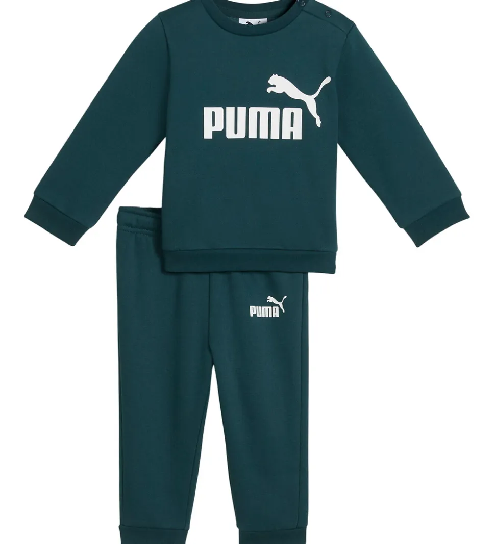 Puma Sweatsæt - Minicats - Green Terrain m. Hvid