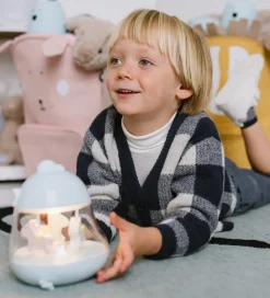 Rabbit & Friends Lampe - 16x13 cm - Karrusel m. Musik - Blå