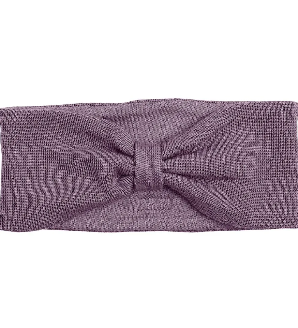 Racing Kids Pandebånd - Uld/bomuld - Dusty Purple m. Sløjfe
