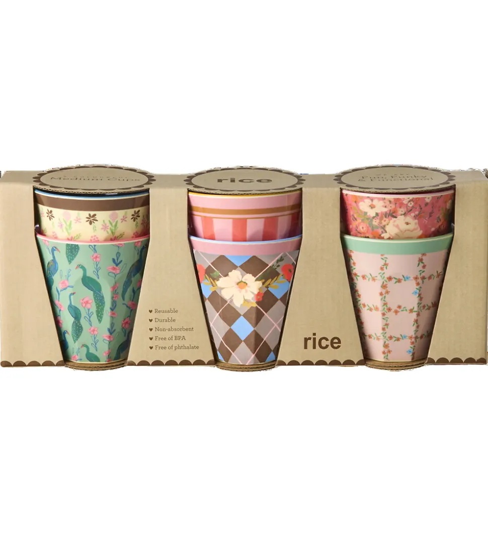 Rice Kopper - Melamin - 6 stk. - 250 ml - All You Need Is Love