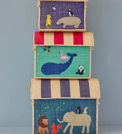 Rice Opbevaringskurve - Raffia - 3 stk. - 52/45/37 cm - Jungle