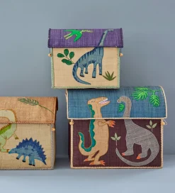 Rice Opbevaringskurve - Raffia - 3 stk. - 52/45/37 cm - Dinosaur