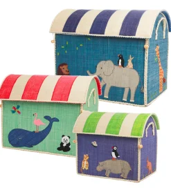 Rice Opbevaringskurve - Raffia - 3 stk. - 52/45/37 cm - Animal