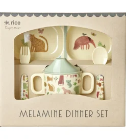 Rice Spisesæt - Melamin - 4 stk. - Sweet Jungle Print