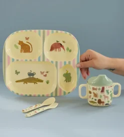 Rice Spisesæt - Melamin - 4 stk. - Sweet Jungle Print