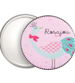 Rosajou Lommespejl - Rosa m. Påfugl