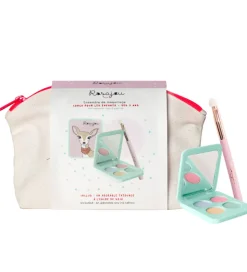 Rosajou Sminkesæt - Øjenskygge mm. - 4 Dele - Blå/Grøn/Guld/Ros