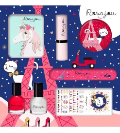 Rosajou Sminkesæt - Blush/Læbestift/Neglelak m.m. - 7 Dele