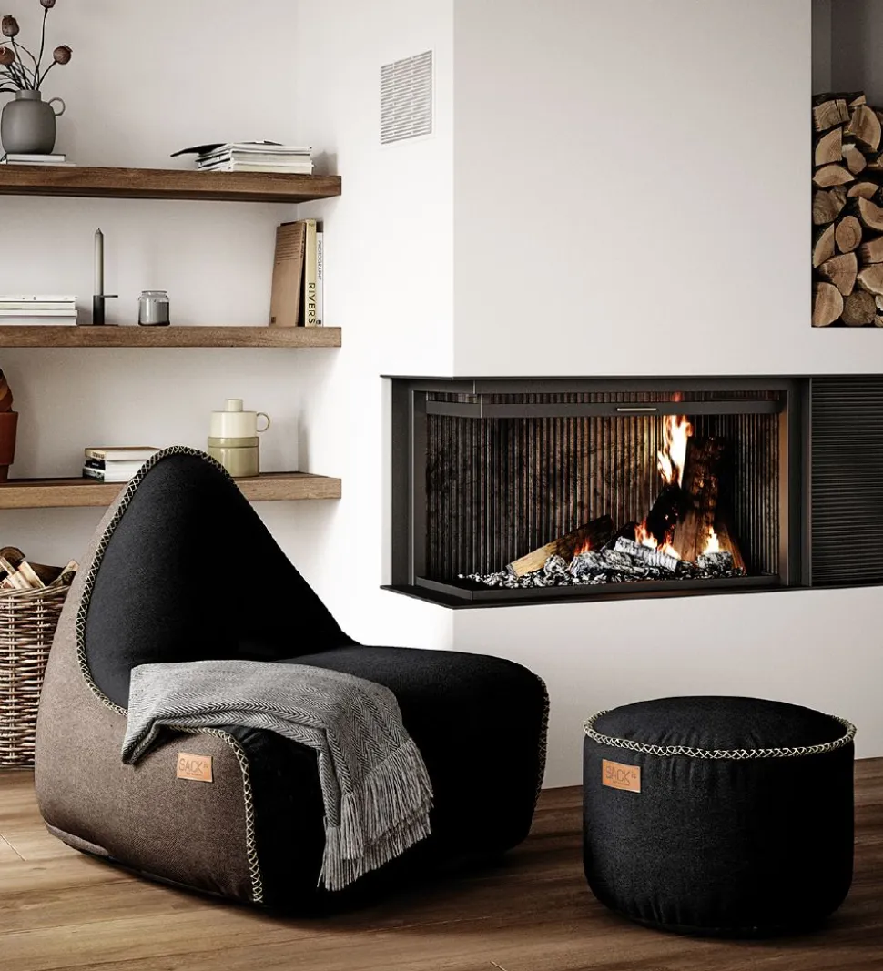 SACKit Puf - Canvas - 50x35 cm - Sort